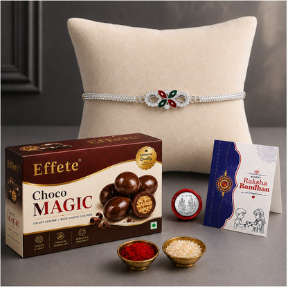 Rakhi Combo for Brother with Chocolate Magic(32-GM)Rakhi Gift | Assorted Gift Box