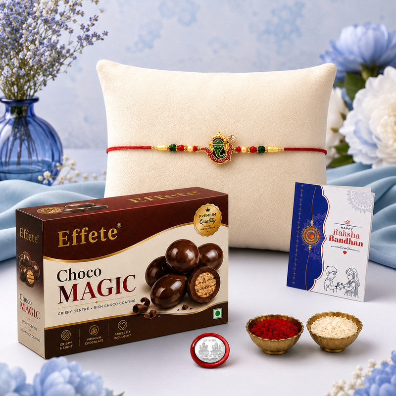 Rakhi Combo for Brother with Chocolate Magic(32-GM)Rakhi Gift | Assorted Gift Box