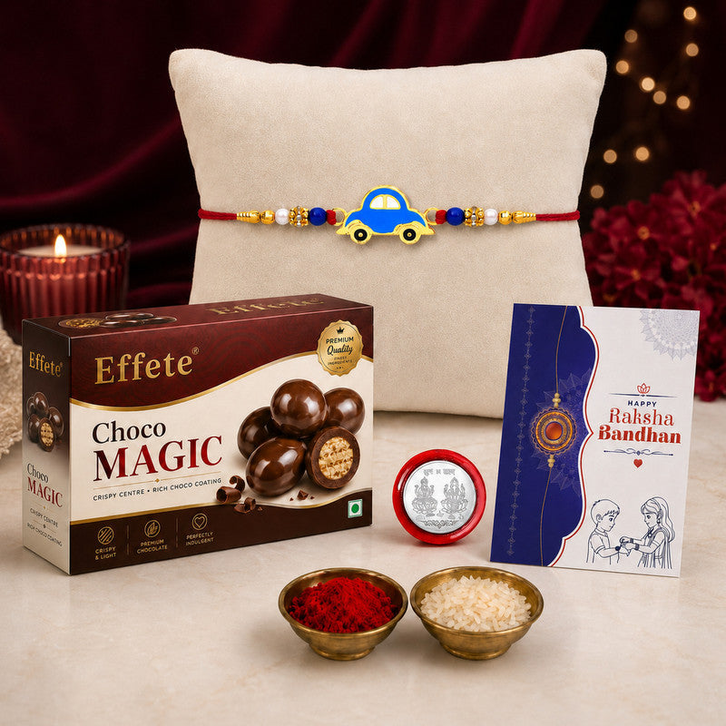 Rakhi Combo for Brother with Chocolate Magic(32-GM)Rakhi Gift | Assorted Gift Box
