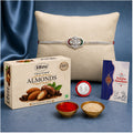 DeoDap Rakhi Combo for Brother with Chocolate Almond (32-GM)Rakhi Set | Silver Gift Box