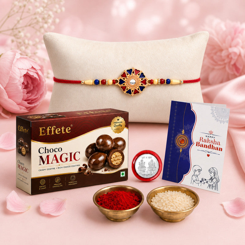 Rakhi Combo for Brother with Chocolate Magic(32-GM)Rakhi Gift | Assorted Gift Box