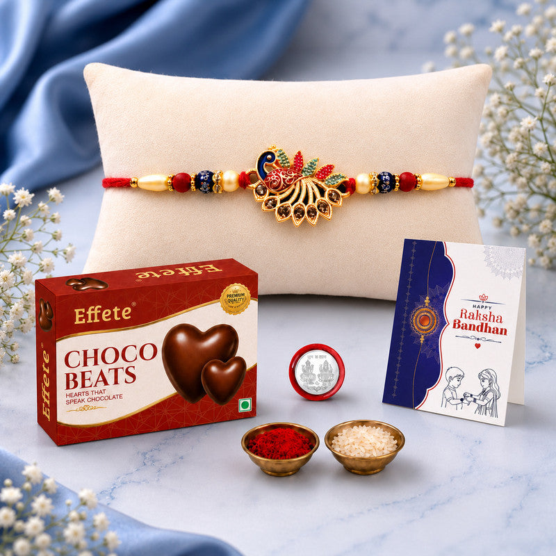 Rakhi Combo for Brother with Chocolate Beats (32-GM)Rakhi Gift | Assorted Gift Box