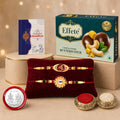 Rakhi gift for brother with chococoated Butterscotch(32-GM)|Plastic Gift Box (Multicolor)