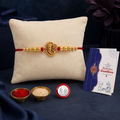 periapt Religious Rakhi set of 1 with Silver Coin | Assorted Rakhi, Greeting Card, Coins