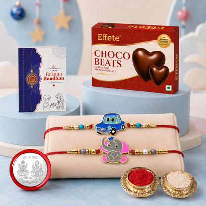 Kids Rakhi Combo with Choco Beats(32gm) | Rakhi for Brother/sister | Assorted Rakhi