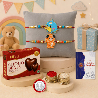Kids Rakhi Combo with Choco Beats(32gm) | Rakhi for Brother/sister | Assorted Rakhi