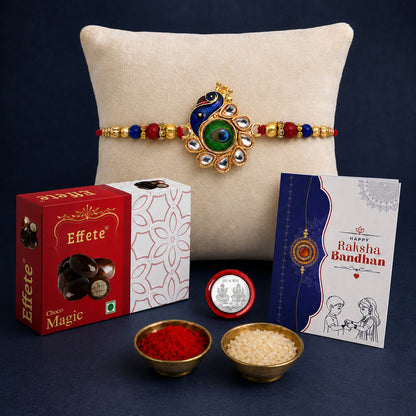 Designer Rakhi Combo with Choco Magic(32gm) | Rakhi Brother/sister | Rakhi | Assorted