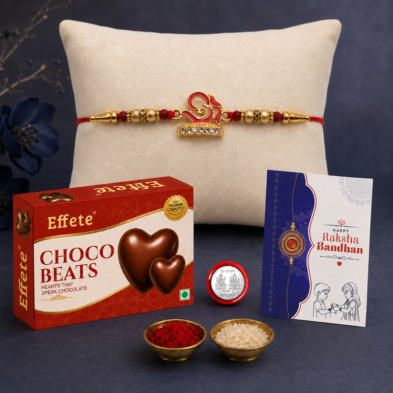 Designer Rakhi Combo with Choco Beats(32gm) | Rakhi for Brother/sister | Rakhi | Assorted