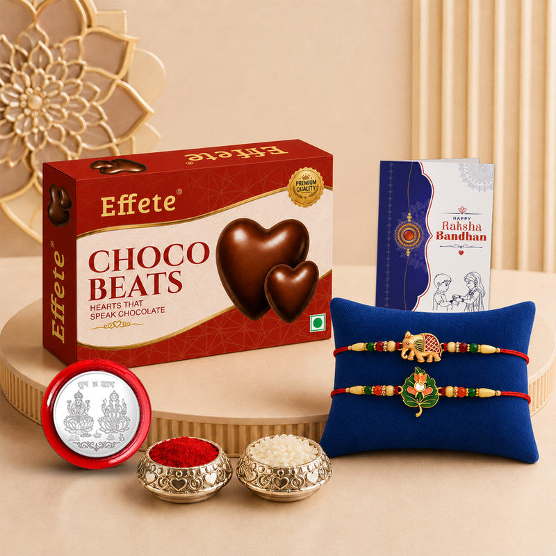 Designer Rakhi Combo for Brother with Choco Beats(32-GM)Rakhi Set | Assorted Rakhi Set