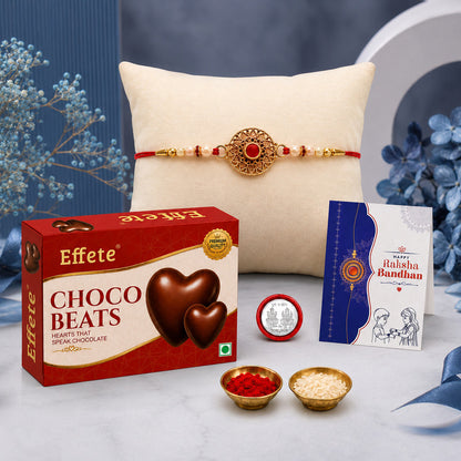 Designer Rakhi Combo with Choco Beats(32gm) | Rakhi for Brother/sister | Rakhi | Assorted