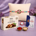 Designer Rakhisetof1with ChocoCoatedAlmonds(32gm) | Rakhi for Brother/sister | Assorted
