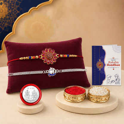 periapt Bracelet Rakhi Combo Gift For Brother | Coin | Roli & Chawal | Greeting Card