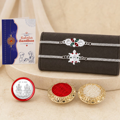 periapt Bracelet Rakhi Combo Gift For Brother | Coin | Roli & Chawal | Greeting Card