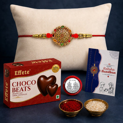 Designer Rakhi Combo with Choco Beats(32gm) | Rakhi for Brother/sister | Rakhi | Assorted