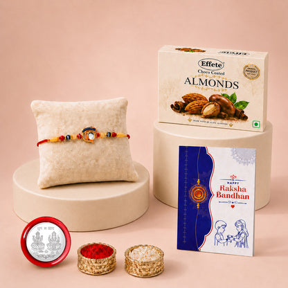 DeoDap Designer Rakhi Combo for Brother with Chocolate Almond (32-GM)Rakhi Gift set of 1