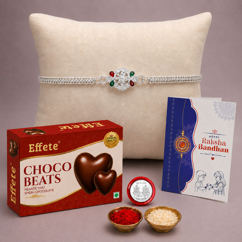 DeoDap Bracelet Rakhi Combo Gift Set for Brother | Choco Beats 32Gm | Chocolate | Assorted