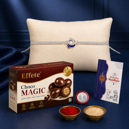 DeoDap Designer Rakhi Combo for Brother with Chocolate Magic(32-GM)Rakhi Gift | Assorted