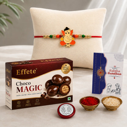 DeoDap Designer Rakhi Combo for Brother with Chocolate Magic(32-GM)Rakhi Gift | Assorted
