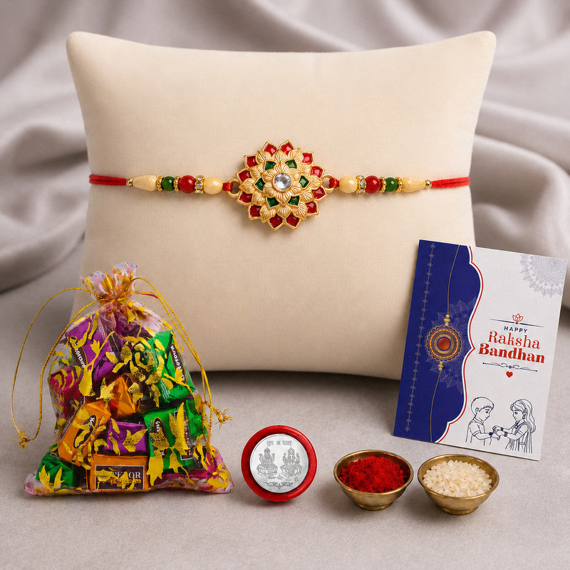 Rakhi gift for brother with 10pcs Chocolates | Rakhi Set of 1 | Assorted Gift Box