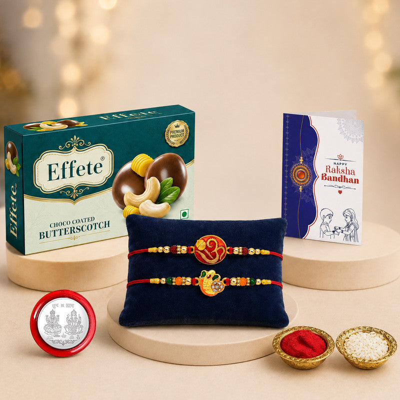 Rakhi Combo for Brother with chocolate Butterscotch(32Gm)Rakhi | Assorted Gift Box