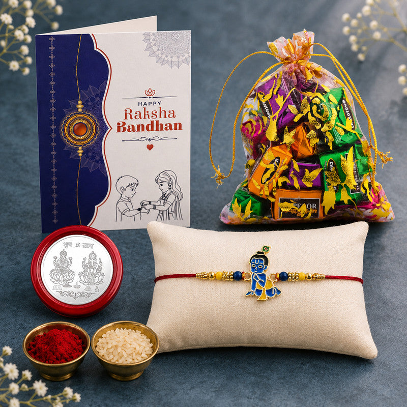 Rakhi gift for brother with 10pcs Chocolates | Rakhi Set of 1 | Assorted Gift Box