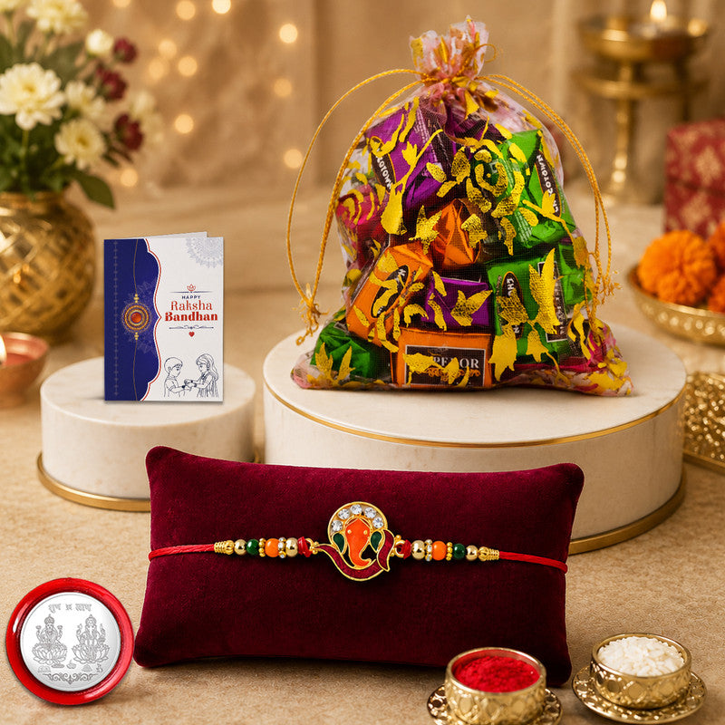 Rakhi gift for brother with 10pcs Chocolates | Rakhi Set of 1 | Assorted Gift Box