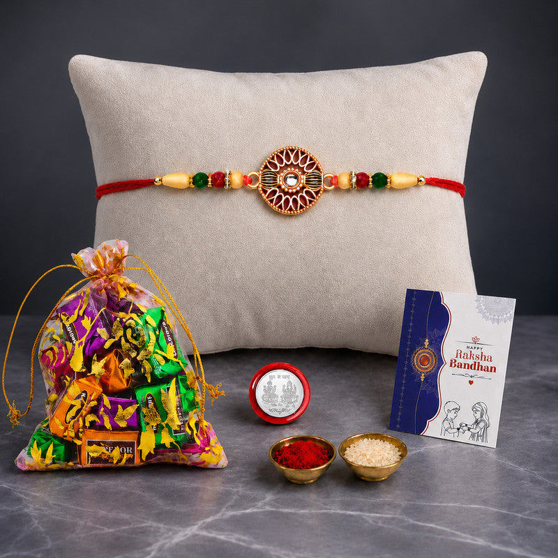 Rakhi gift for brother with 10pcs Chocolates | Rakhi Set of 1 | Assorted Gift Box