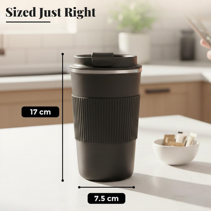 Insulated Travel Coffee Mug with Leakproof Lid and Grip Sleeve 1 Pc