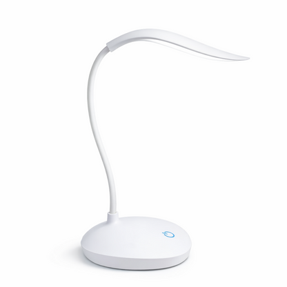 White LED Desk Lamp with Touch Control, Flexible Neck for Study & Reading