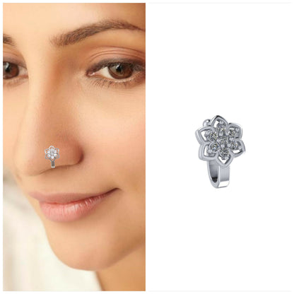 Rose Gold AD Pave Eternity Non-Piercing Nose Clip/Cuff