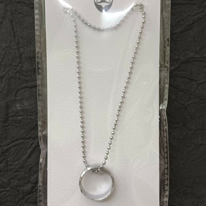Elegant Small Silver Round Shape Pendant Necklace for Men