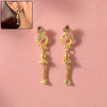 Gold-Plated Drop Earrings – Traditional South Asian Craftsmanship