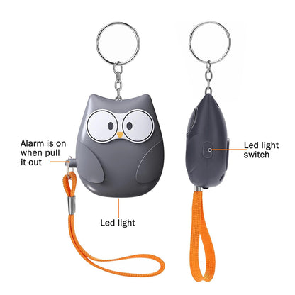 Portable Owl Shape Personal Safety Alarm Keychain
