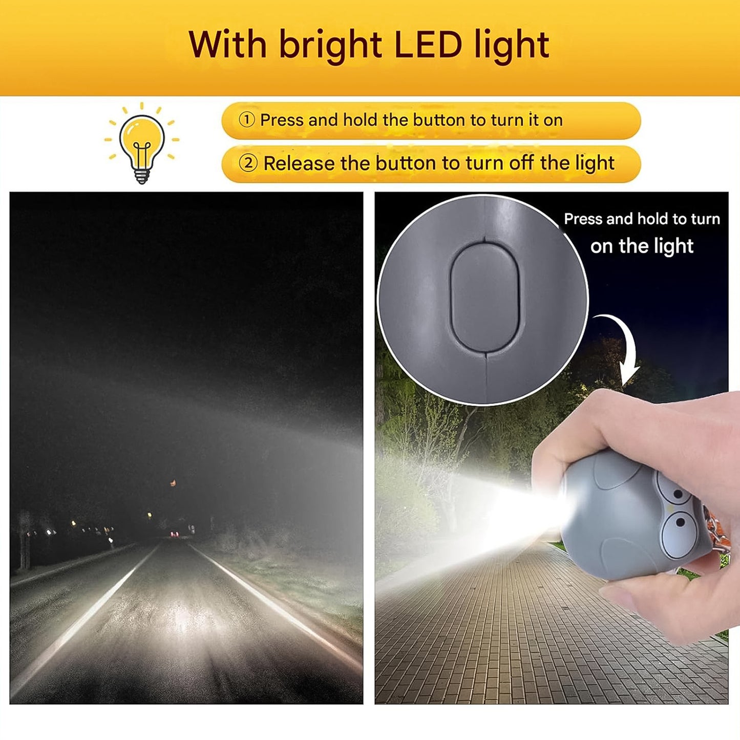 Portable Owl Shape Personal Safety Alarm Keychain