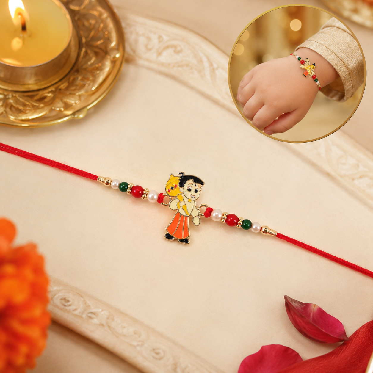 Cartoon Boy Rakhi Set with Kesar Pista Almonds, Pack of 3