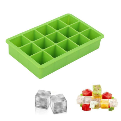 Ice cubes removed easily from silicone square mold