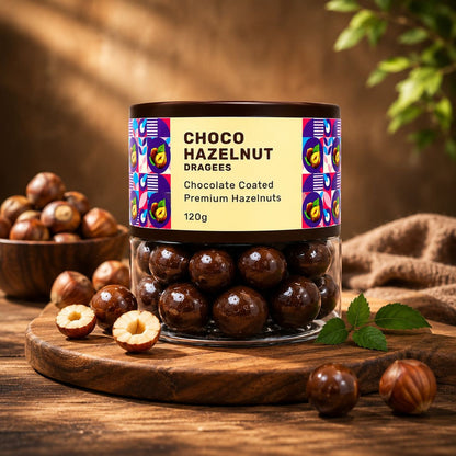 Oracle Choco Hazelnut Dragees, Smooth Chocolate-Coated Crunchy Hazelnut Treat 120g