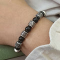 Oxidised Beads Bracelet – Rustic Antique Silver Finish