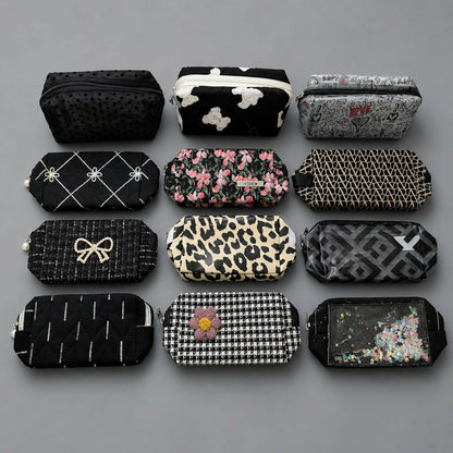 Stylish floral and quilted texture organizer pouch