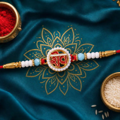 Shiv Pearl Rakhi Set with Butterscotch Chocolates, Pack of 3