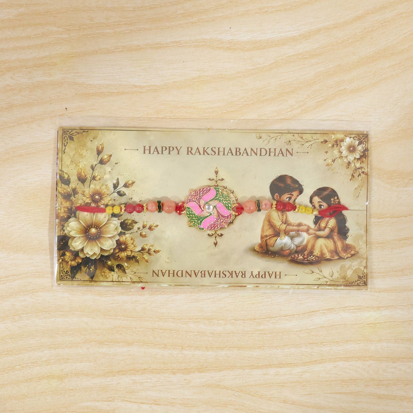 Round Swastik Stone Kundan Rakhi for Brother (10pcs)