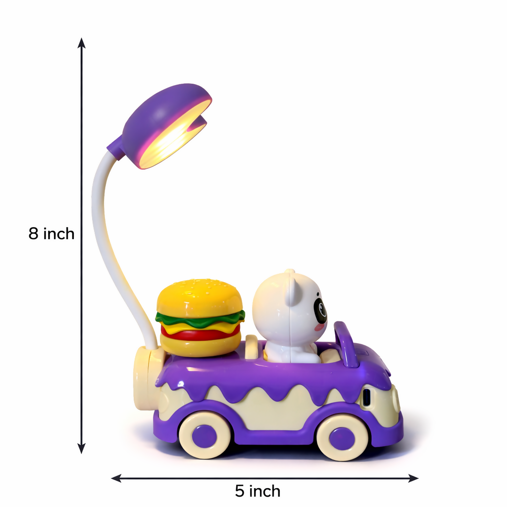 Cute Panda Car Desk Lamp with Flexible Neck LED Night Light for Kids Room