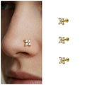 Gold Plated Flat Back Nosepin Stud – Comfortable Floral Design