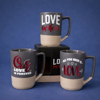 Printed Ceramic Coffee Mug Love Theme Gift Cup with Handle