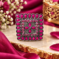 Antique Floral Statement Ring for Women with Intricate Oxidized Pattern and Elegant Design