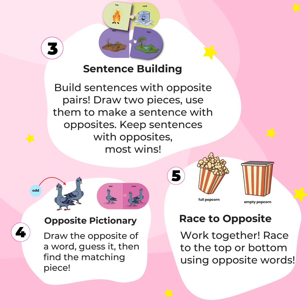 Opposites Matching Puzzle - Ages 3+ (48 cardboard puzzle pieces) Find & Match series