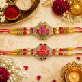 Jai Mata Di Designer Rakhi with Pearl Stone Work for Brother