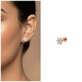 Rose Gold Flower Stud Earrings – Elegant Lightweight Design