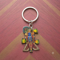 Colorful Krishna Design Keychain with Decorative Charm for Keys and Bags