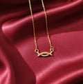 Gold Plated AD Necklace – Elegant Minimalist Marquise Pendant